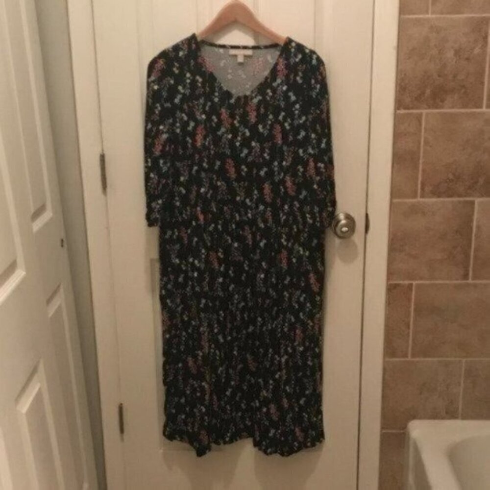NWOT Woman Within Black Floral Dress - Size 14/16 (Medium) - Picture 4 of 7